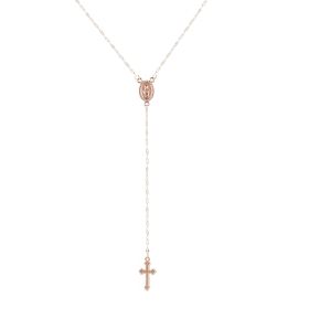 Add a Touch of Elegance to Your Look with Our Exquisite Cross Necklace for Women - Y Necklace with Pendant (Color: Rose Golden)