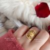 European and American Three-dimensional Light Modeling Golden Stainless steel Ring Fashion Jewelry Accessories For Korean Womans
