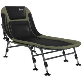 Outsunny Camping Cot for Adults, Folding Bed with Soft Padded Cushions & Headrest, 180¬∞ Adjustable Reclining Lounger (Color: as Pic)