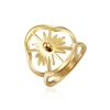 European and American Three-dimensional Light Modeling Golden Stainless steel Ring Fashion Jewelry Accessories For Korean Womans
