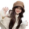 Fleece Lined Beret for Women Fleece Bucket Hat Painter Hat