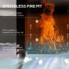 Outsunny 2-in-1 Smokeless Fire Pit, BBQ Grill, 19" Portable Wood Burning Firepit with Cooking Grate and Poker