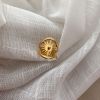 European and American Three-dimensional Light Modeling Golden Stainless steel Ring Fashion Jewelry Accessories For Korean Womans