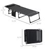 Outsunny Reclining Chaise Lounge Chair, Portable Sun Lounger, Folding Camping Cot, with Adjustable Backrest and Removable Pillow, for Patio, Garden