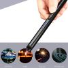 1pc Electric Lighter Flameless Windproof USB Long Lighter; Rechargeable Lighter With Safety Lock; Lighters For Kitchen Camping BBQ Picnic